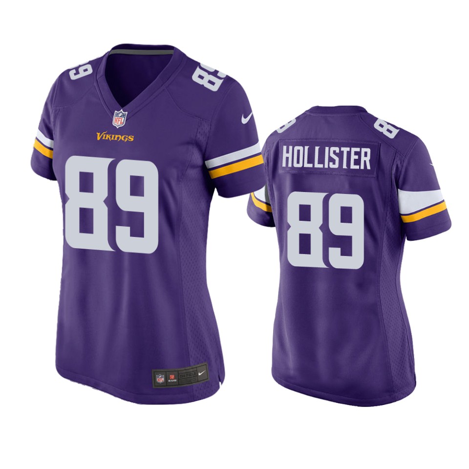 women jacob hollister vikings game purple jersey