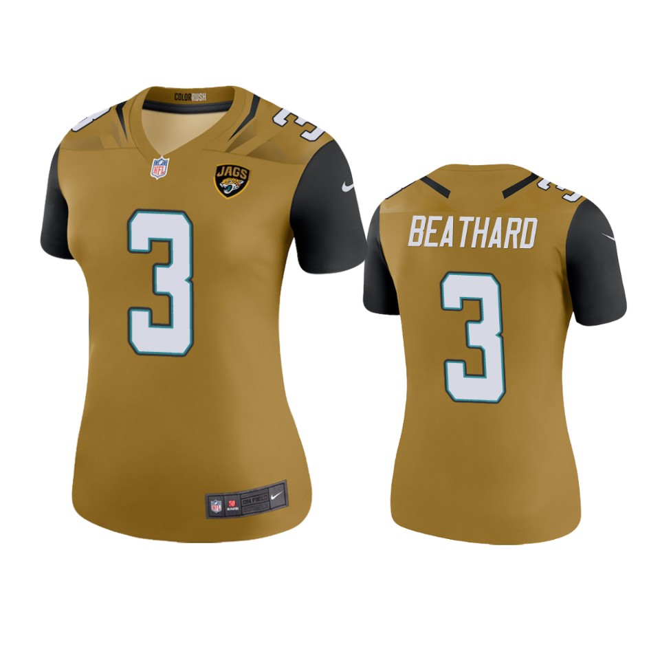 women jaguars c.j. beathard gold color rush legend jersey