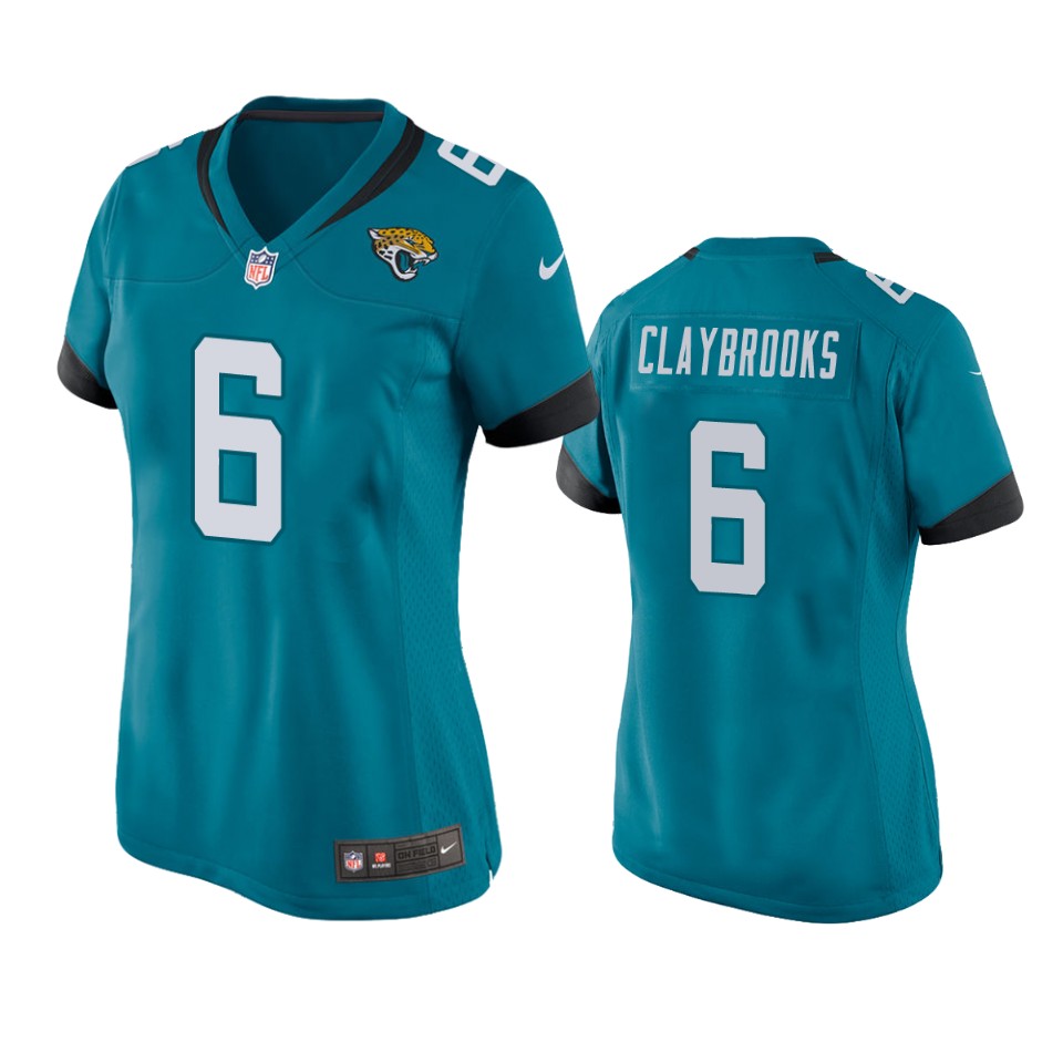 women jaguars chris claybrooks game teal jersey