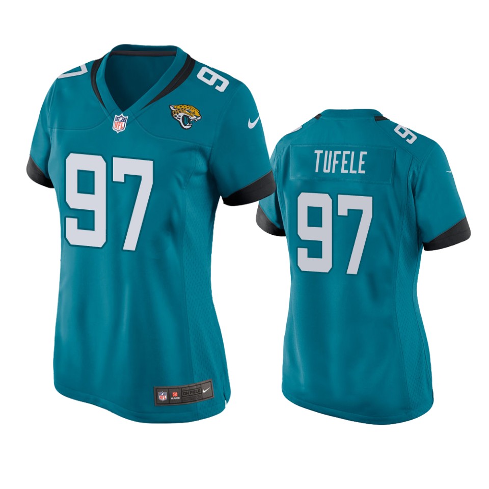 women jaguars jay tufele teal game jersey