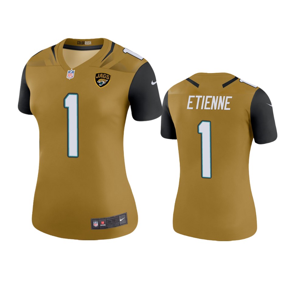 women jaguars travis etienne gold color rush legend jersey