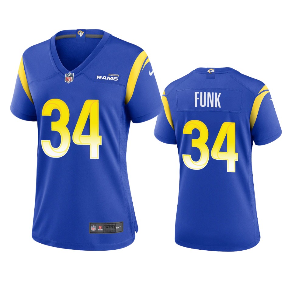 women jake funk rams game royal jersey