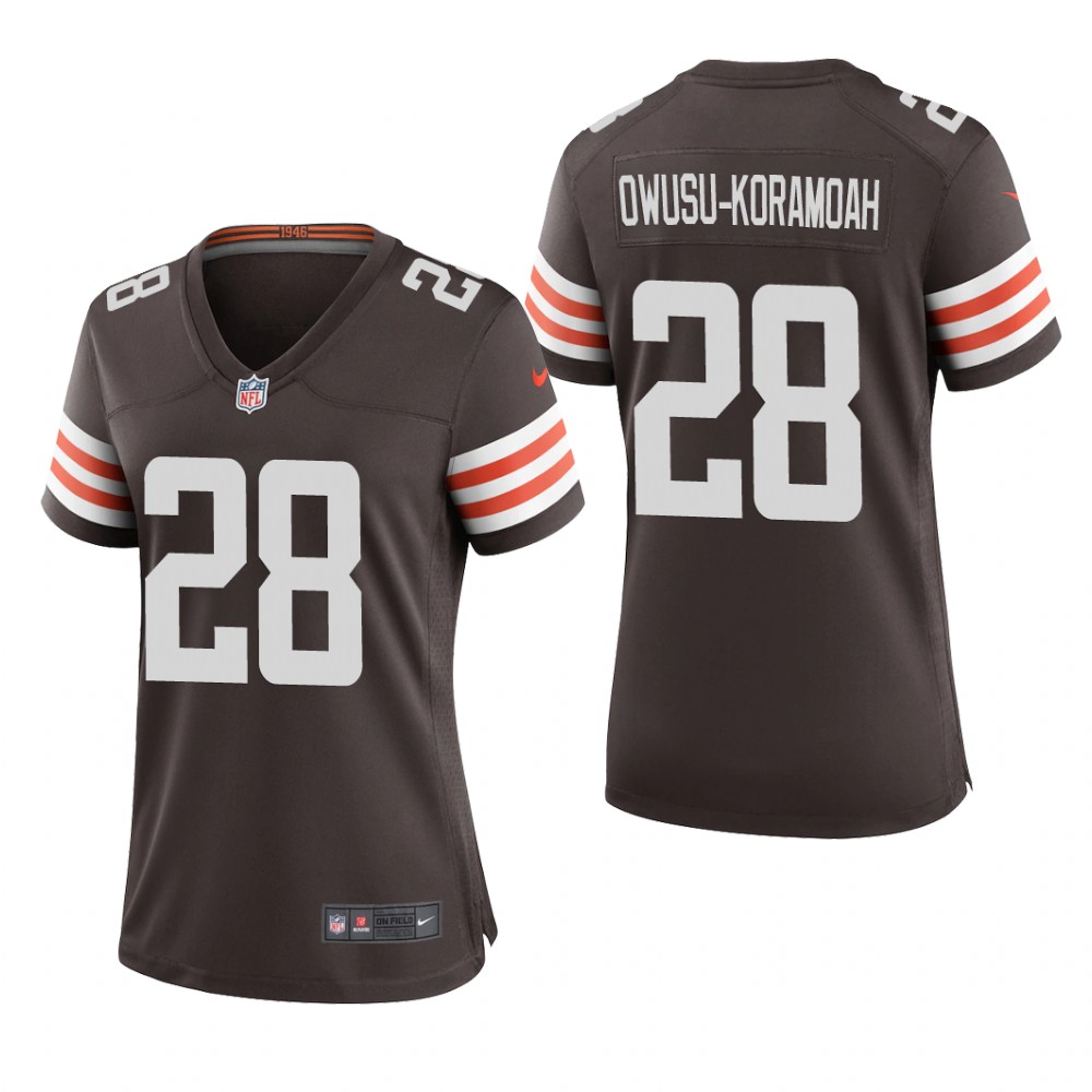 women jeremiah owusu koramoah browns brown game jersey