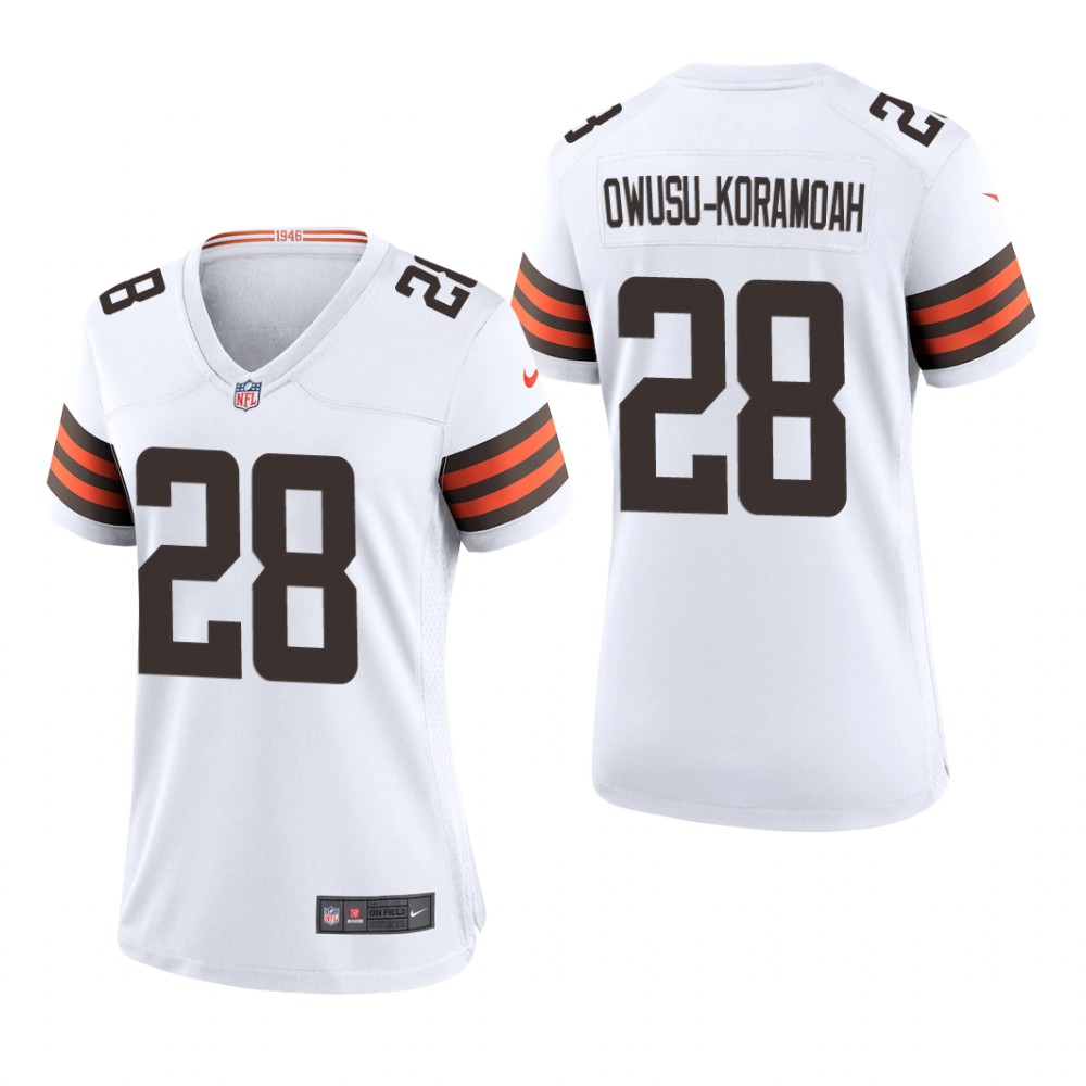 women jeremiah owusu koramoah browns white game jersey