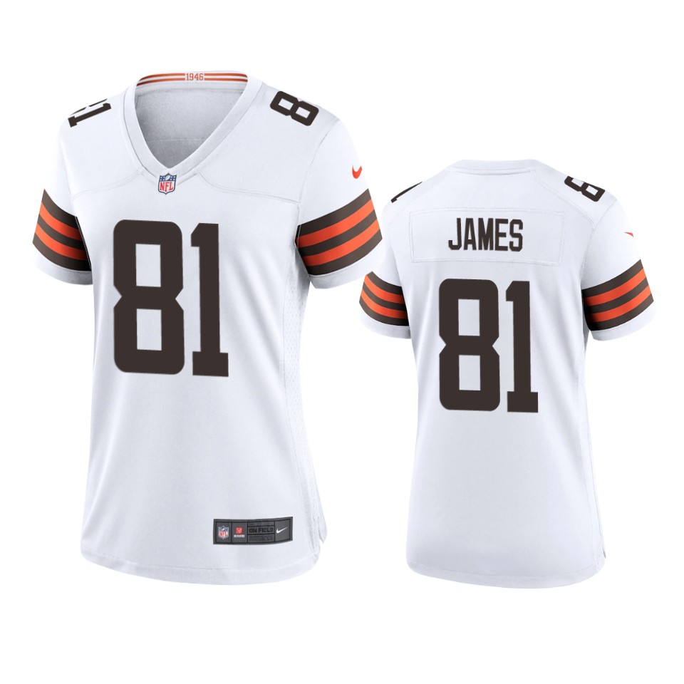 women jesse james browns white game jersey