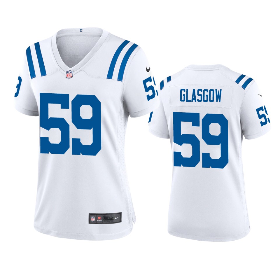 women jordan glasgow colts white game jersey