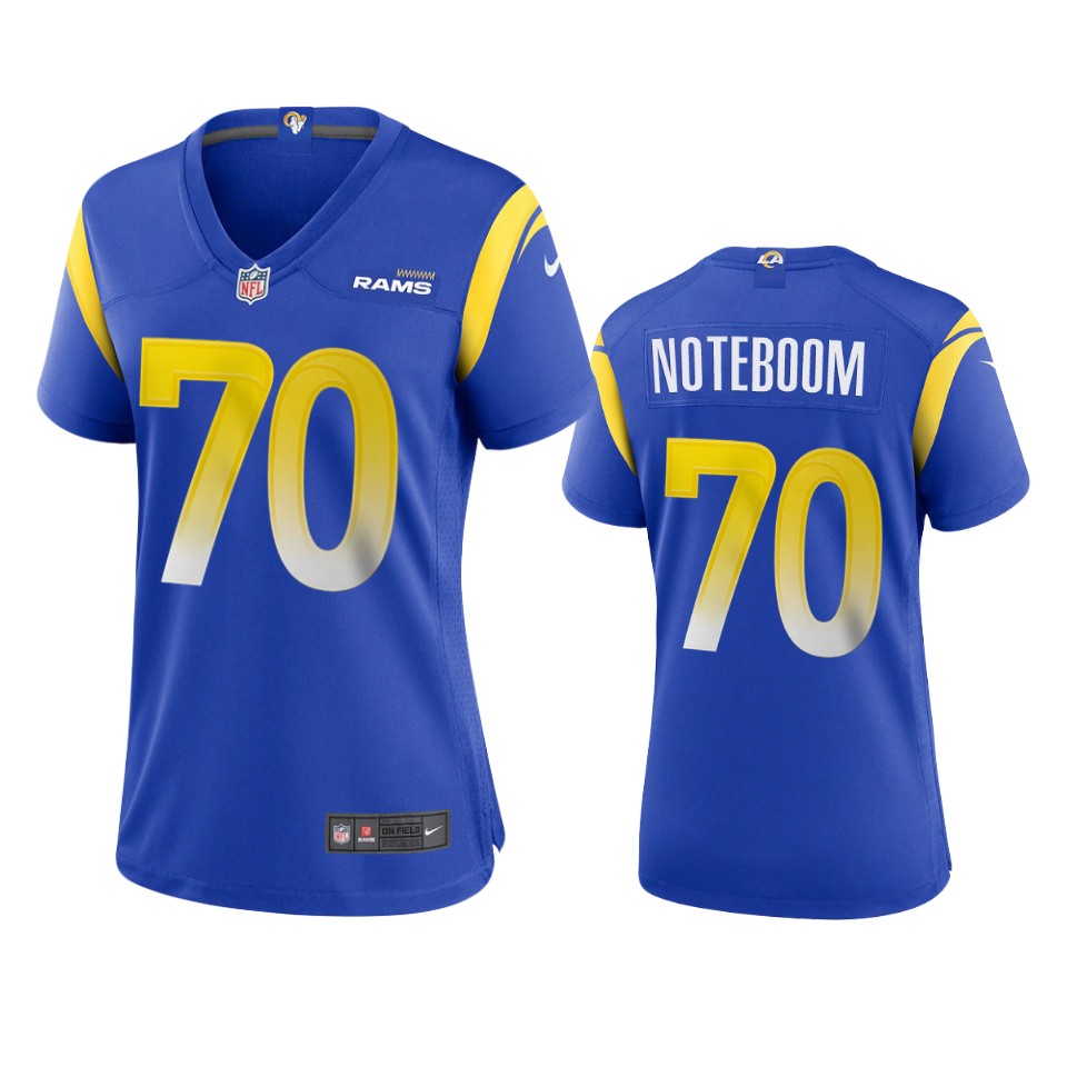 women joseph noteboom rams royal game jersey