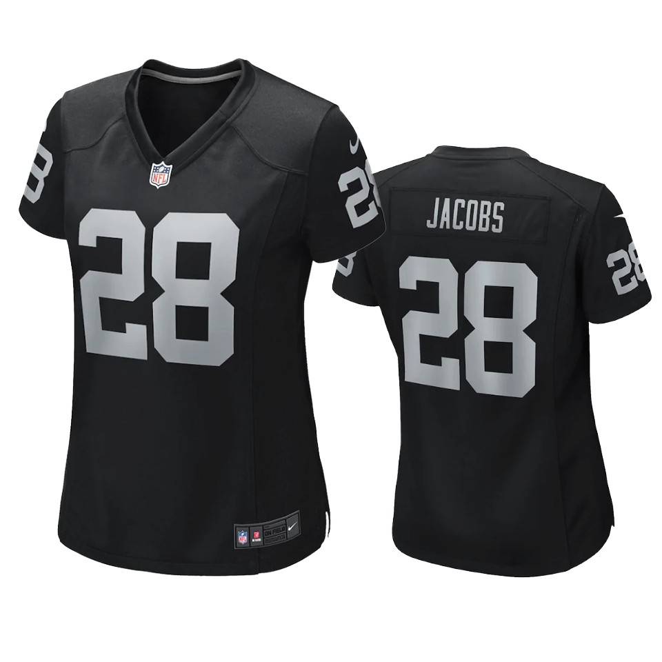 women josh jacobs raiders black game jersey