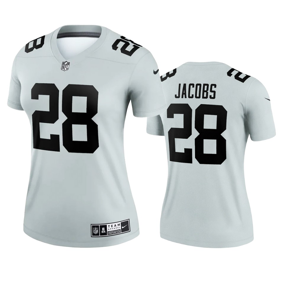 women josh jacobs raiders silver inverted legend jersey