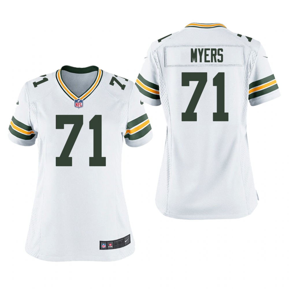 women josh myers packers white game jersey
