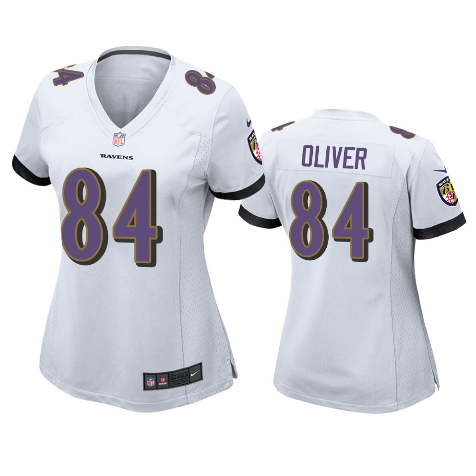 women josh oliver ravens game white jersey