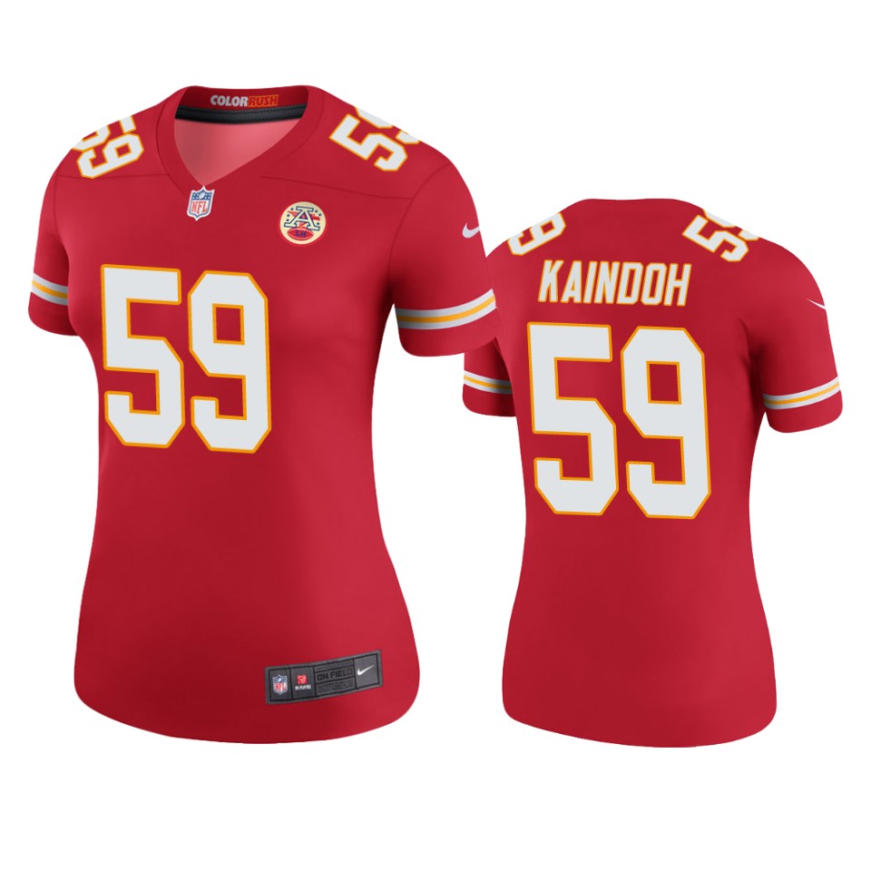 women joshua kaindoh chiefs red color rush legend jersey