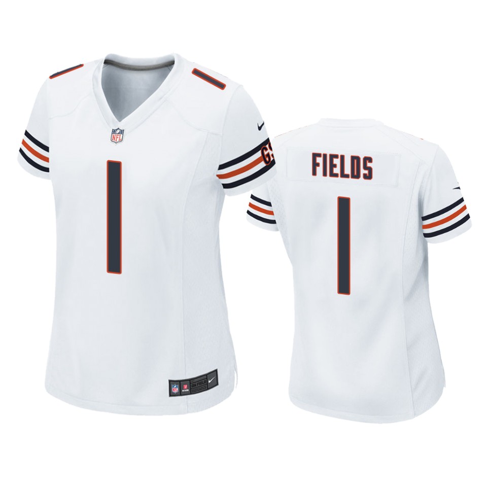 women justin fields bears white game jersey