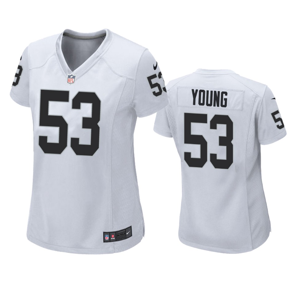 women kenny young raiders game white jersey