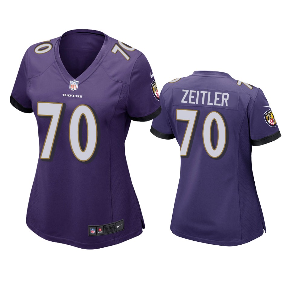 women kevin zeitler ravens game purple jersey