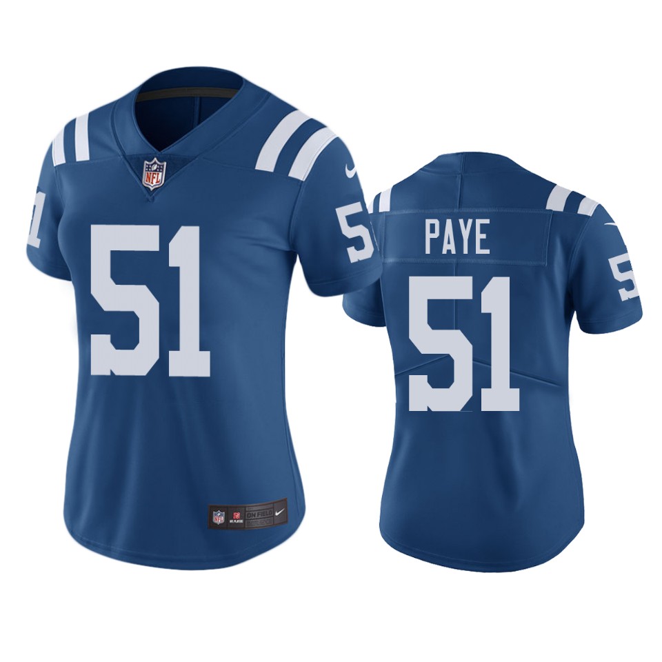 women kwity paye colts royal color rush limited jersey