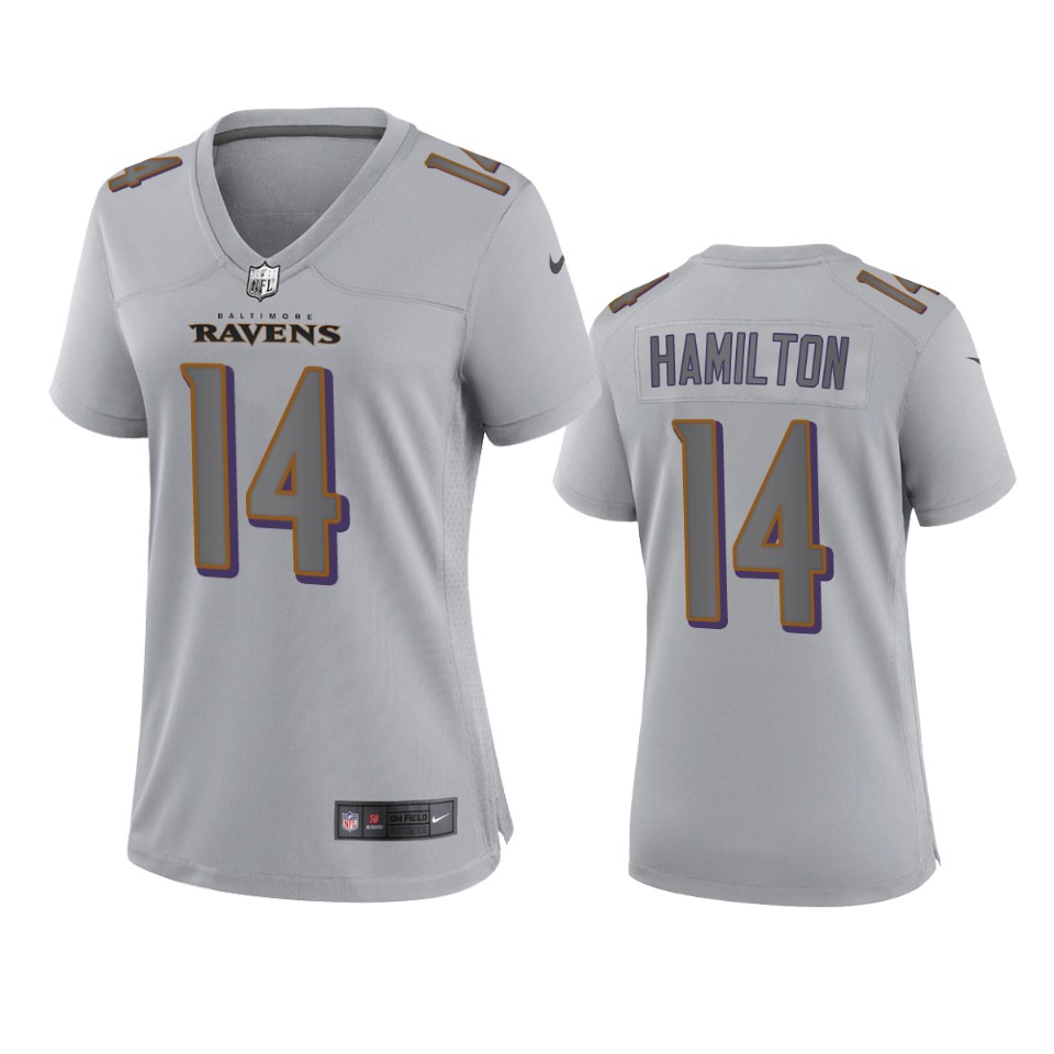 women kyle hamilton ravens atmosphere fashion game gray jersey