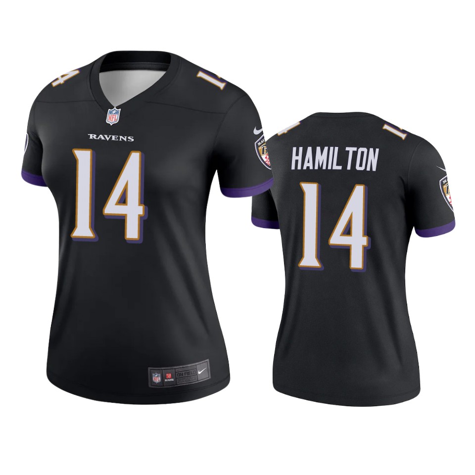 women kyle hamilton ravens black legend jersey