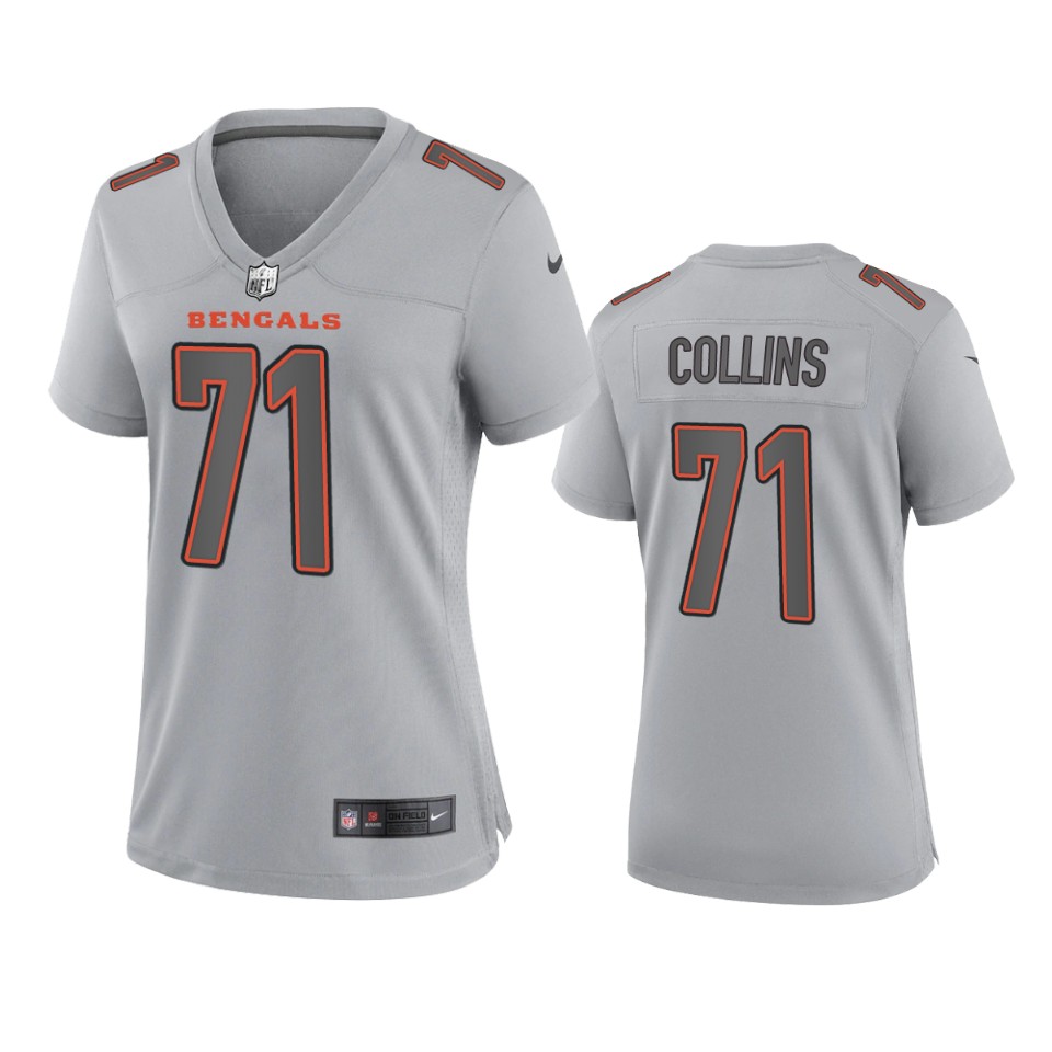 women la'el collins bengals atmosphere fashion game gray jersey