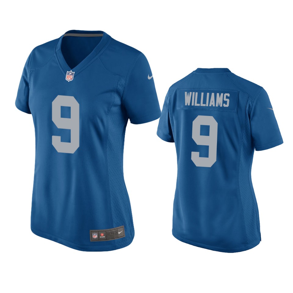 women lions jameson williams throwback game blue jersey