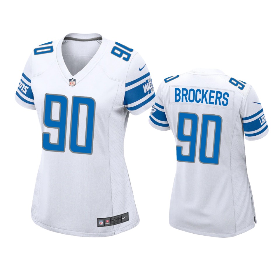 women lions michael brockers game white jersey