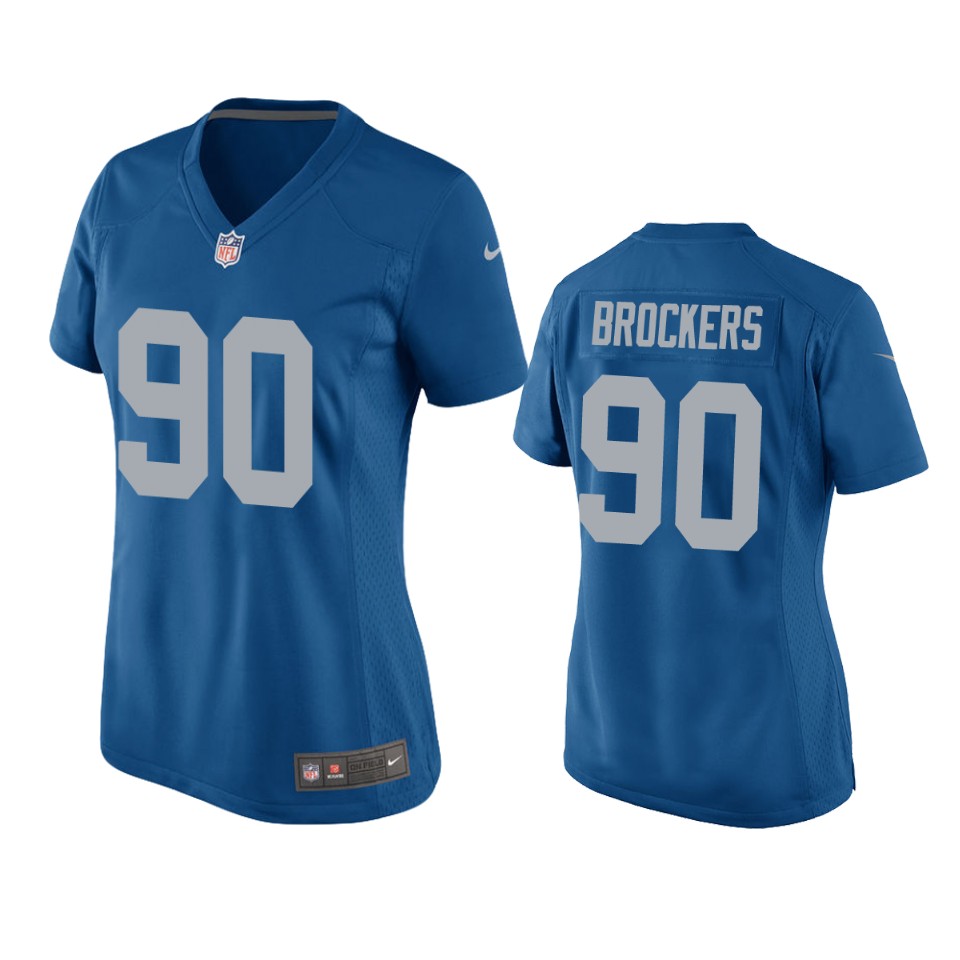 women lions michael brockers throwback game blue jersey