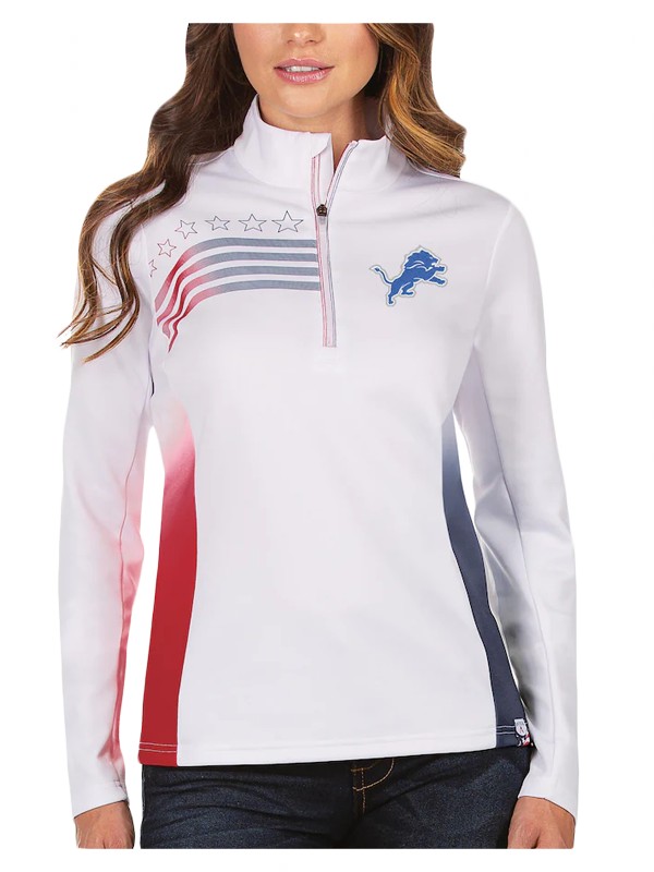 women lions white liberty quarter zip pullover jacket