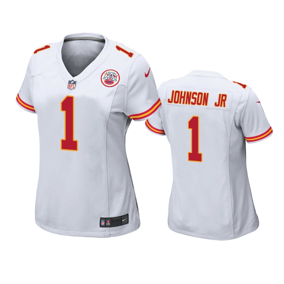 women lonnie johnson jr. chiefs game white jersey