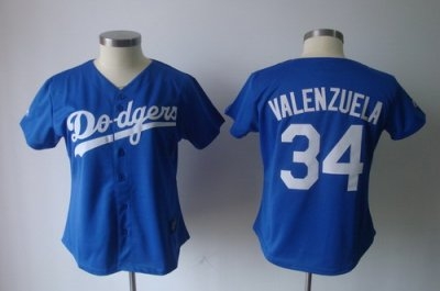 women los angeles dodgers 34 femando valenzuela royal blue jerseys1