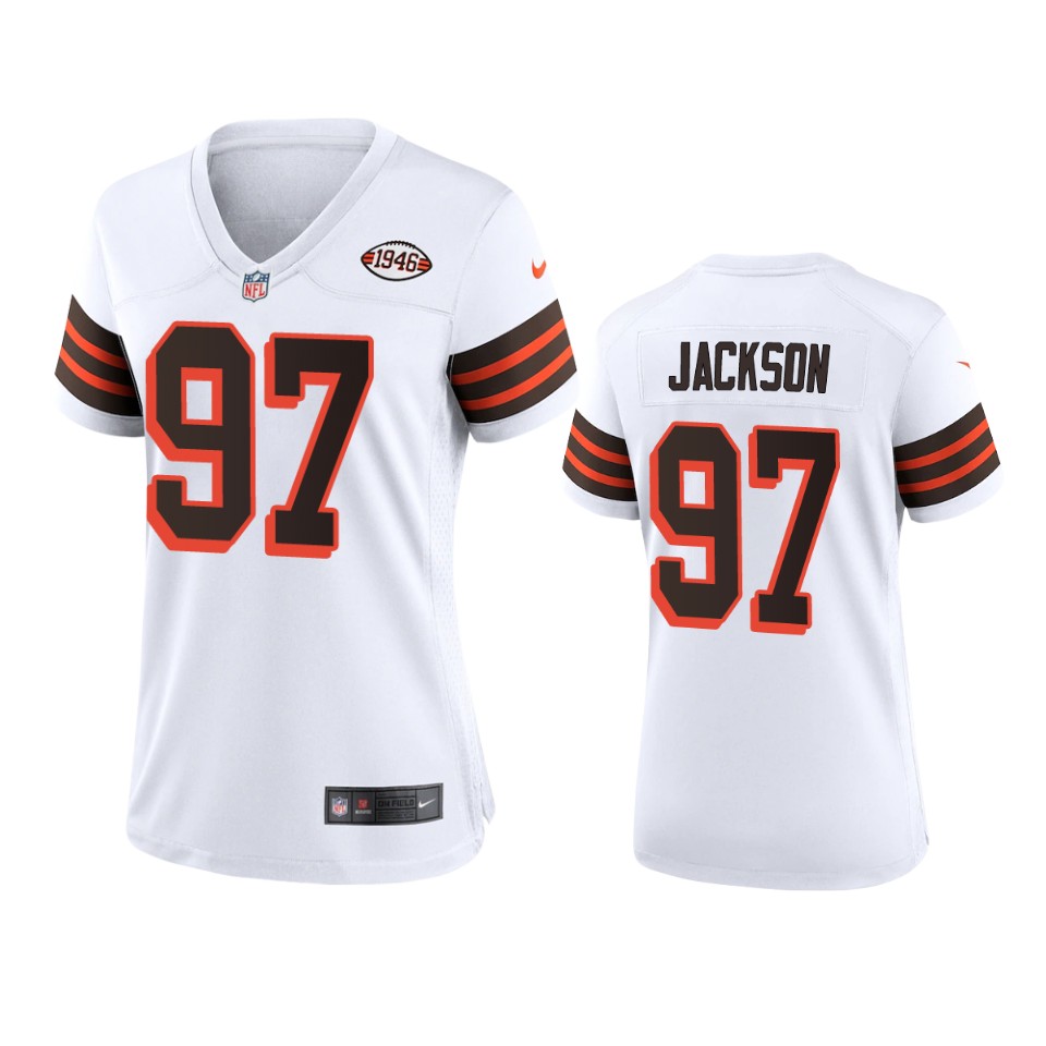 women malik jackson browns white 1946 collection jersey