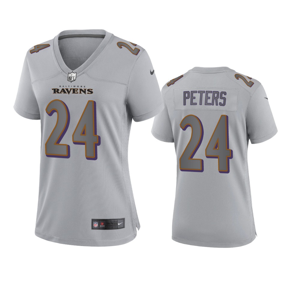 women marcus peters ravens atmosphere fashion game gray jersey