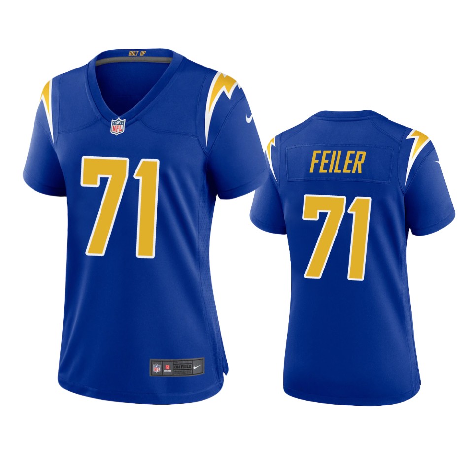 women matt feiler chargers royal game jersey