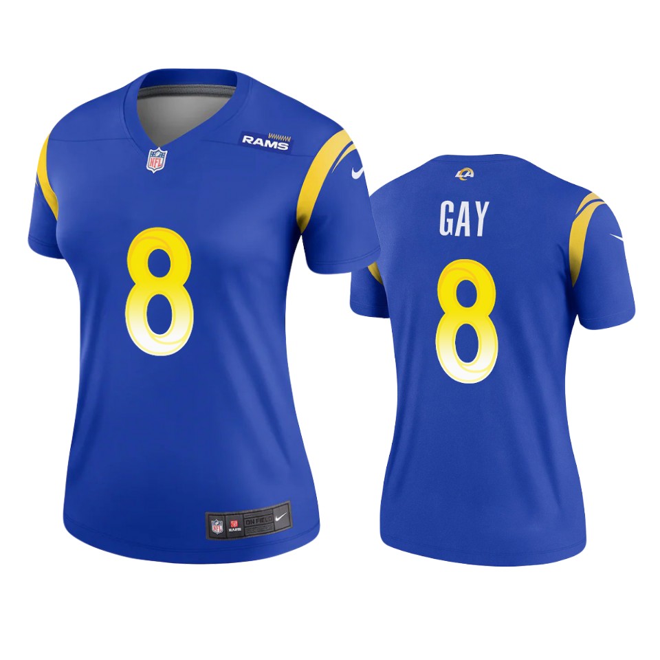 women matt gay rams royal legend jersey