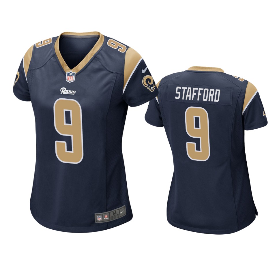 women matthew stafford rams navy game jersey