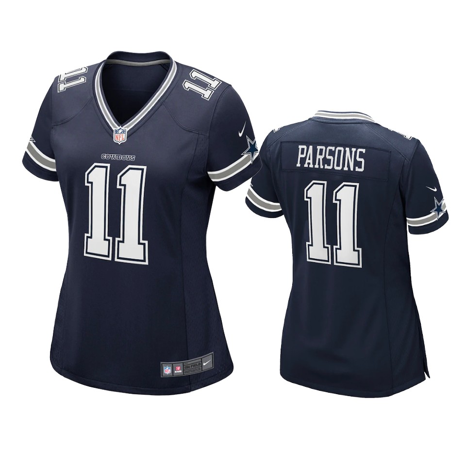 women micah parsons cowboys game navy jersey