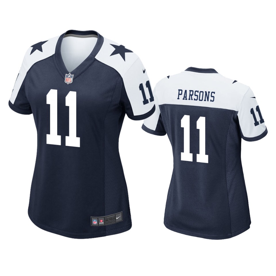 women micah parsons cowboys navy alternate game jersey