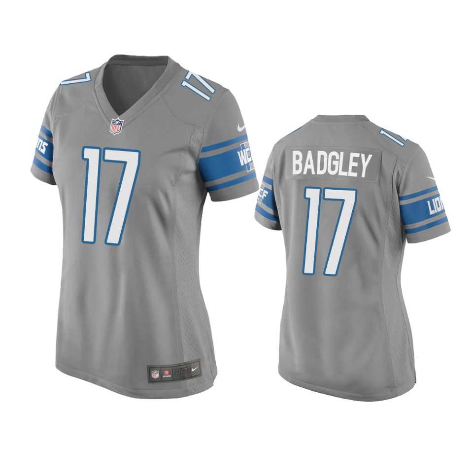 women michael badgley lions game silver jersey