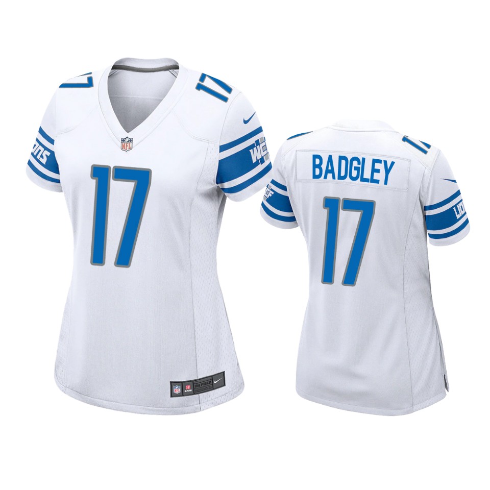 women michael badgley lions game white jersey