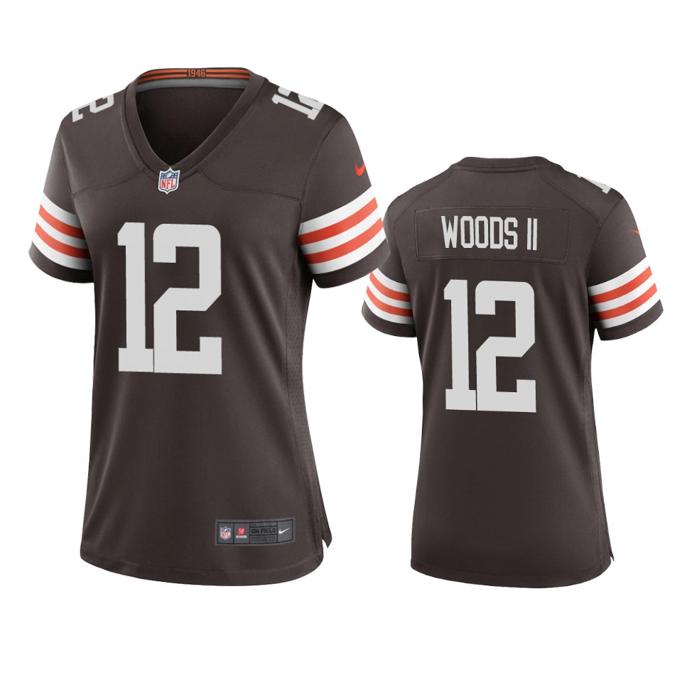 women michael woods ii browns game brown jersey