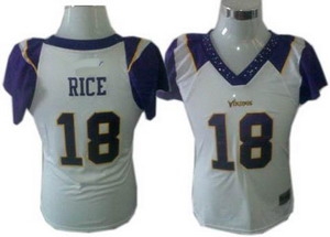 women minnesota vikings 18 sidney rice fashion jerseys white