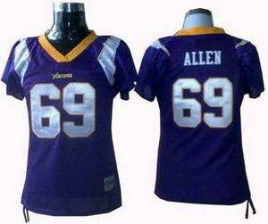 women minnesota vikings 69 jared allen jerseys purple