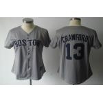 women mlb jerseys boston red sox #13 crawford grey