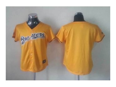 women mlb jerseys milwaukee brewers blank yellow