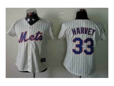 women mlb jerseys new york mets #33 harvey cream(blue stripe)