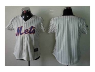 women mlb jerseys new york mets blank cream(blue strip)