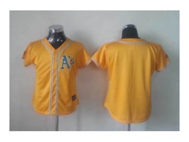 women mlb jerseys oakland athletics blank yellow jerseys