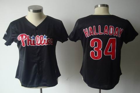 women mlb philadelphia phillies 34 halladay black halladay (1)