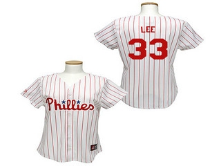 women mlb philadephia phillies 33 lee white jersey (1)