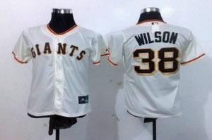 women mlb san francisco giants 38 wilson cream gold number