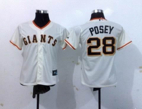 women mlbjerseys san francisco giants 28 posey cream gold number